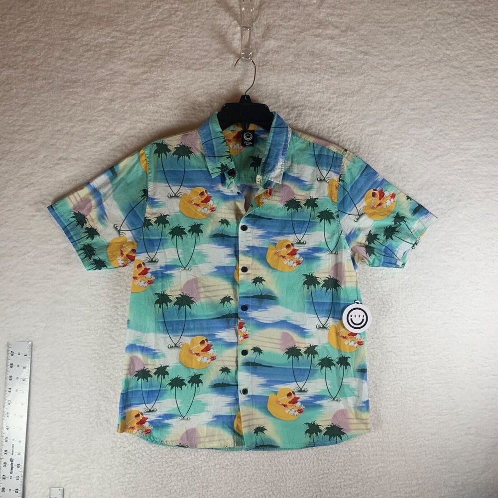 Neff‎ Men's Button Down Short Sleeve Rubber Duck Hawaiian Shirt Size S NWT 8972